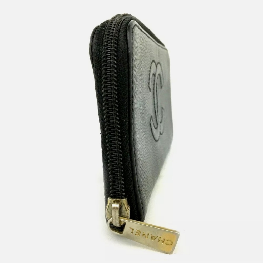 AUTH CHANEL CC LOGO ZIP AROUND LONG WALLET /B0688 - Picture 2 of 11